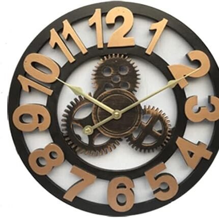 Horloge Murale Vintage en Bois 3D - Style Art Déco