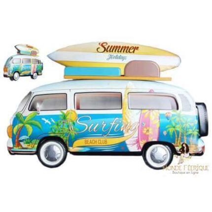 Plaque Métal Vintage 3D – Combi Surfing 60x40 cm