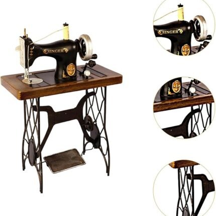 Modèle Décoratif Machine à Coudre Vintage en Fer – Style Rétro Nostalgique