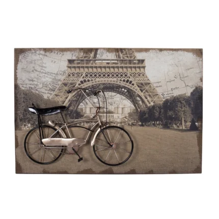 Tableau Relief 3D Bicyclette Métal – Décor Parisien Vintage